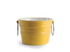 Lavabo Sospeso/Appoggio Bacile Cm.Ø46,5 H30 Con Anelli In Ceramica Lucido Giallo