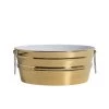 Lavabo Sospeso/Appoggio Tinozza 60X40Xh25 Con Anelli In Ceramica Lucido Oro