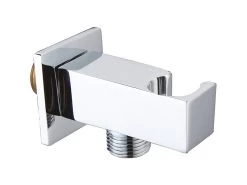 Presa Acqua Duplex Quadrata Con Supporto M.M 1/2 Ottone Cromato