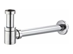 Sifone Per Lavabo Design Tondo Basso 11/4 Metallo Cromo