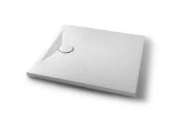 Piatto Doccia Appia Quadrato 90x90 In Ceramica Effetto Pietra Bianco Gesso Opaco