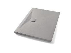 Piatto Doccia Appia Rettangolare 100x70 In Ceramica Effetto Pietra Grigio Opaco
