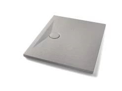 Piatto Doccia Appia Rettangolare 100x80 In Ceramica Effetto Pietra Grigio Opaco
