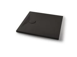 Piatto Doccia Appia Quadrato 80x80 In Ceramica Effetto Pietra Grafite Opaco