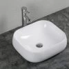 Lavabo Da Appoggio Adige 45x40 H12,5 In Ceramica Bianco Lucido