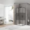 Box Doccia Angolare Arek 70x100 H190 Porte Scorrevoli Cristallo 6 Mm Trasparente Serigrafato Nero Opaco -Arredamento Per La Casa arek porta porta rettangolare nero opaco 3