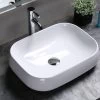 Lavabo Da Appoggio Arno 56x42 H14,5 In Ceramica Bianco Lucido
