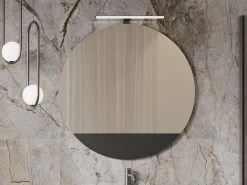 Specchio Tondo Sagomato TOUCH Ø 90 Cm Con Inserto Phoenix Nero Opaco