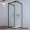 Box Doccia Zen 80x120x80 H190,4 2 Porte Scorrevoli E Lato Fisso Cristallo 6 Mm Trasparente Nero Opaco