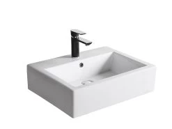 Lavabo Da Appoggio Brenta 57,5x45,5 In Ceramica Bianco Lucido