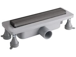 Canalina Raso-Doccia ABS/Inox 300 Mm Nero Opaco