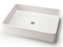 Lavabo Da Appoggio Cassino Junior In Resina Opaco Bianco Carrara
