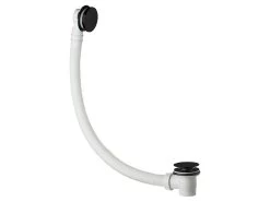 Colonna Di Scarico Vasca Con Tappo E Maniglia Nero Opaco