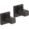 Coppia Rubinetti Sottolavabo Quadrati Nero Opaco