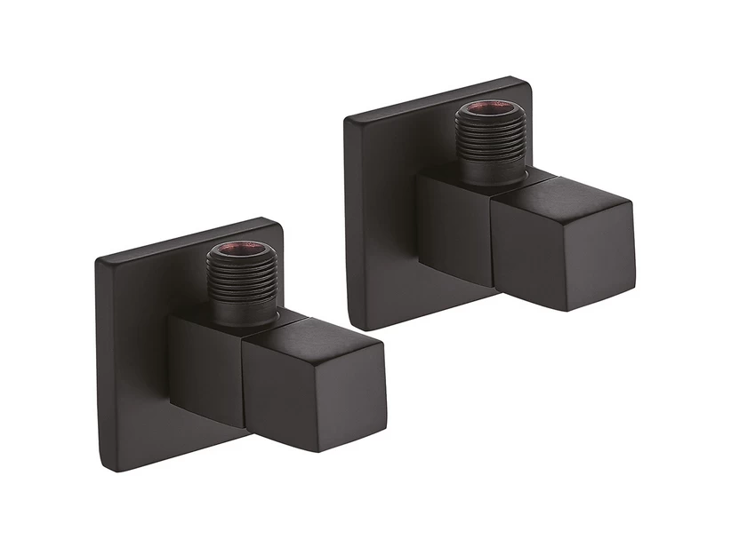 Coppia Rubinetti Sottolavabo Quadrati Nero Opaco 3 Coppia Rubinetti Sottolavabo Quadrati Nero Opaco