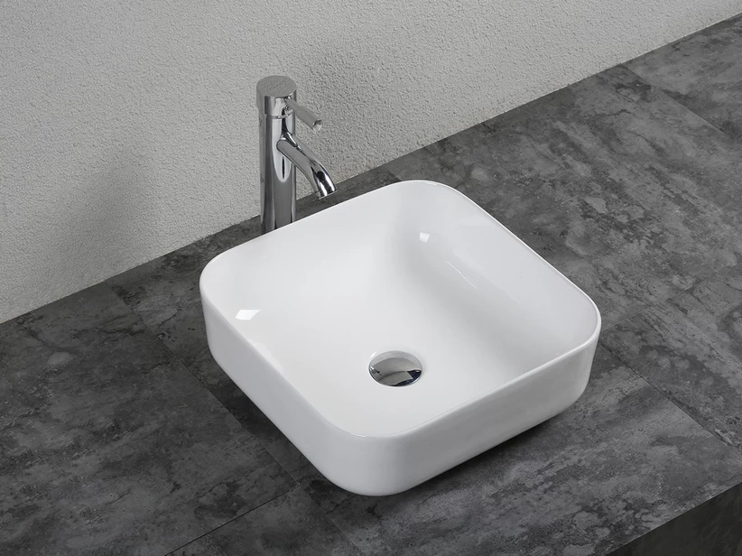 Lavabo Da Appoggio Dora 38,5x38,5 H14 In Ceramica Bianco Lucido 3 Lavabo Da Appoggio Dora 38,5x38,5 H14 In Ceramica Bianco Lucido
