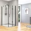 Box Doccia Angolare Fantasy2 70x90 H192 Porta Pieghevole E Lato Fisso Cristallo 6 Mm Trasparente Nero Opaco -Arredamento Per La Casa fantays2 pieghevole porta fisso angolo