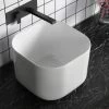 Lavabo Da Appoggio Alto Conca 40,5x40,50 H28 In Ceramica Bianco Lucido