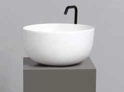 Lavabo Da Appoggio Dome Ø44,5 H24 In Ceramica Bianco Lucido