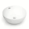 Lavabo Da Appoggio Design Bari Ø37Xh17 In Ceramica Lucido Bianco