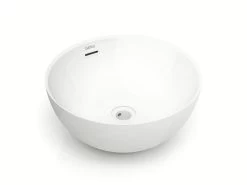 Lavabo Da Appoggio Design Bari Ø37Xh17 In Ceramica Lucido Bianco