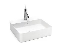 Lavabo Sospeso/Appoggio Design Santona 45X42X13 In Ceramica Lucido Bianco