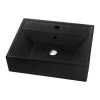 Lavabo Da Appoggio Luxor 50X41,5 In Resina Opaco Nero Africa -Arredamento Per La Casa lavabo luxor nero