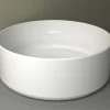 Lavabo Da Appoggio Piuma Tondo Ø40 H12 In Ceramica Lucido Bianco -Arredamento Per La Casa lavabo piuma tondo 1
