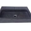 Lavabo Appoggio/Incasso Purestone Recife 60X40Xh10 Pietra Naturale Nero