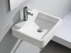 Lavabo Sospeso Somahoz 45X42 H10 In Ceramica Lucido Bianco