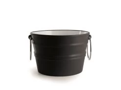 Lavabo Sospeso/Appoggio Bacile Midi Cm.Ø38 H24 Con Anelli In Ceramica Nero Opaco