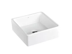 Lavabo Da Appoggio Ubeda 38X38 H13,5 In Ceramica Lucido Bianco