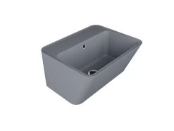 Lavabo Sospeso/Appoggio Wynn 50X40Xh.25 In Ceramica Opaco Grigio