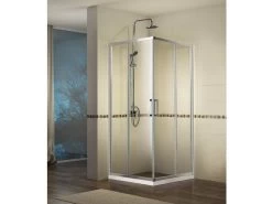 Box Doccia Angolare Neptum 70x70 H190 Porte Scorrevoli Cristallo 6 Mm Trasparente Cromato