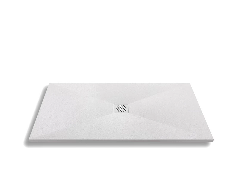 Piatto Doccia Petra 80x90 H2,5 Effetto Pietra Bocciardata Bianco 3 Piatto Doccia Petra 80x90 H2,5 Effetto Pietra Bocciardata Bianco