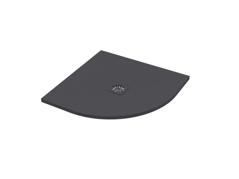 Piatto Doccia Semicircolare Crypto 80x80 H2,5 Cm In Resina Grafite 3 Piatto Doccia Semicircolare Crypto 80x80 H2,5 Cm In Resina Grafite