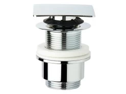 Piletta Lavabo Click Clack Quadrata H90mm Senza Troppo Pieno Cromo