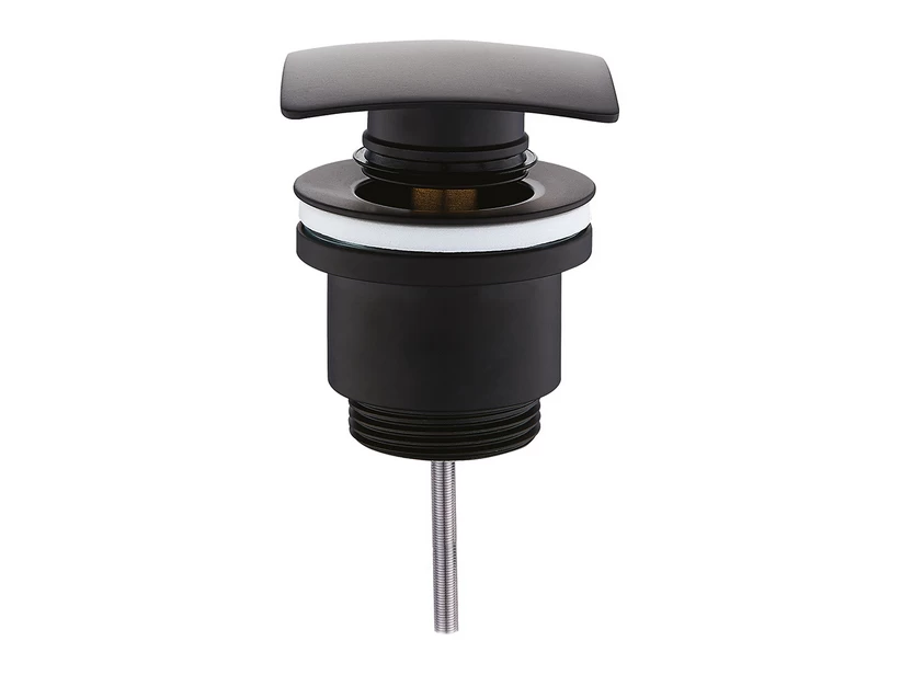 Piletta Lavabo Click Clack Universale Quadrata Nero Opaco 3 Piletta Lavabo Click Clack Universale Quadrata Nero Opaco