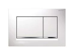 Placca Wc Geberit Sigma30 2 Pulsanti Bianco/Cromo/Bianco
