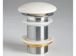 Piletta Lavabo Click Clack Horganica In Ceramica Senza Troppo Pieno Bianco Lucido