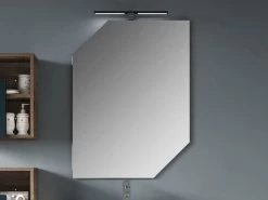 Specchio Bagno Filo Lucido 2 Angolare Raggio 45° Cm. 90X64