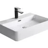 Lavabo Da Appoggio Sarca 60x42 In Ceramica Bianco Lucido -Arredamento Per La Casa sarca lavabo ceramica bianco minimale 21351