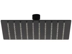 Soffione Doccia Low 20X20 Acciaio Inox Quadrato Nero Opaco