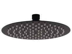 Soffione Doccia Low Ø25 Cm Acciaio Inox Tondo Nero Opaco