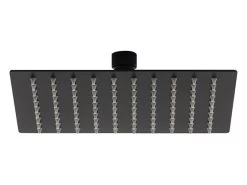 Soffione Doccia Low 30X30 Acciaio Inox Quadrato Nero Opaco