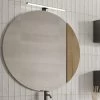 Specchio Bagno OXYGEN Ø 90 Cm. Con Inserto Impiallacciato In Legno Naturale Rovere Nodi -Arredamento Per La Casa specchio bagno oxygen 90 cm con inserto impiallacciato in legno naturale rovere nodi specchio