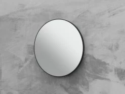 Specchio Bagno Queen Ø60 Cm Con Cornice Verniciato Nero Opaco