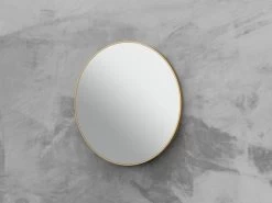 Specchio Bagno Queen Ø60 Cm Con Cornice Verniciato Oro Opaco