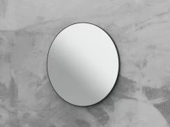 Specchio Bagno Queen Ø80 Cm Con Cornice Verniciato Nero Opaco