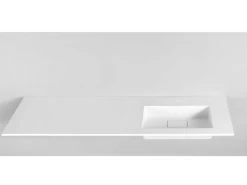 Lavabo Da Appoggio Unitop Hide 190,5X51,5 Destro In Resina Lucido Bianco